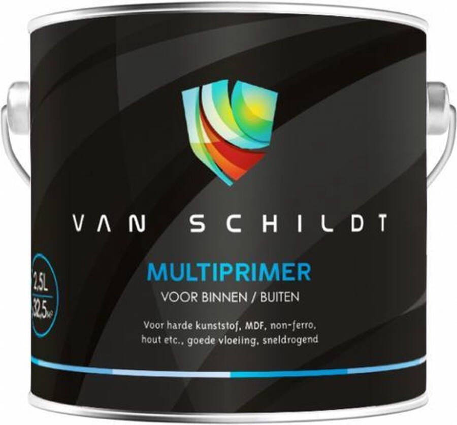 Van Schildt Universele Multi Primer Grondverf Acryl Waterbasis Kunststof MDF 2 5 Liter Wit