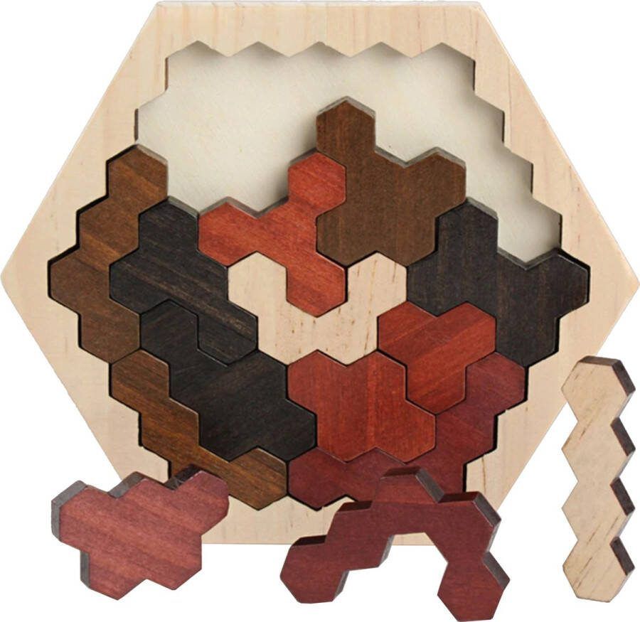 Van Theo Houten Puzzel Tangram Hexagon Breinbreker Vormen Puzzel Kinderspeelgoed Educatief Speelgoed Vanaf 3 jaar