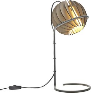 Van Tjalle en Jasper | Atmosphere bureaulamp Soft Grey | Staal (grijs) en MDF (hout grijs) | E14 fitting | Sfeer licht | Schemerlamp | Uniek Dutch Design | Bouwpakket