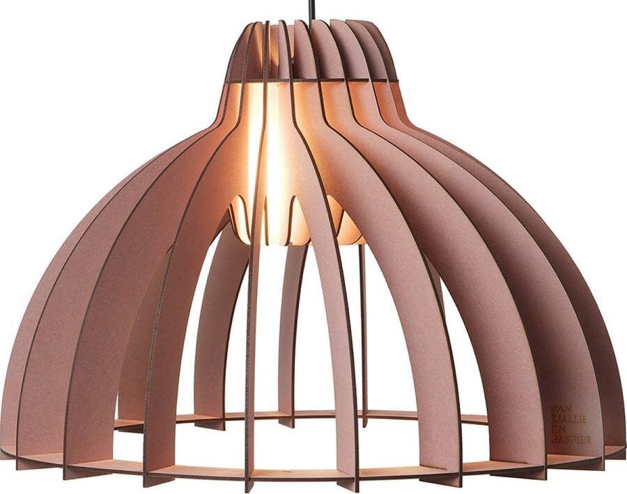 Van Tjalle en Jasper Granny Smith hanglamp Soft Grey Bouwpakket MDF (hout) Grijs E27 fitting Laser gesneden Sfeer licht Sfeervolle verlichting Uniek Dutch Design