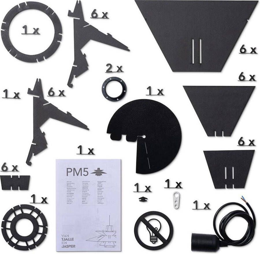 Van Tjalle en Jasper Pm5 Hanglamp Black E27