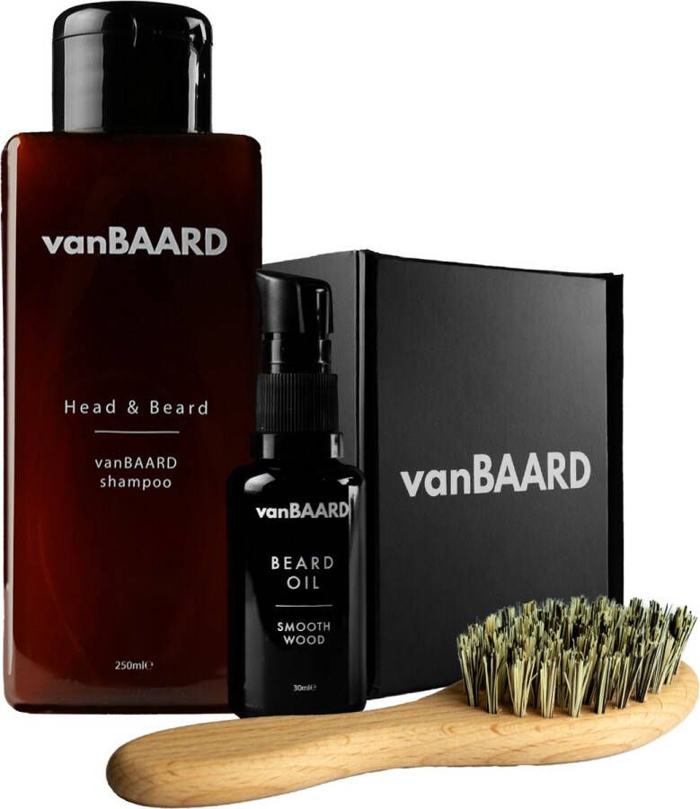 VanBAARD Premium Baardverzorging Set met Baardolie en Baardborstel Baardgroei Kit voor Baard met Baardshampoo