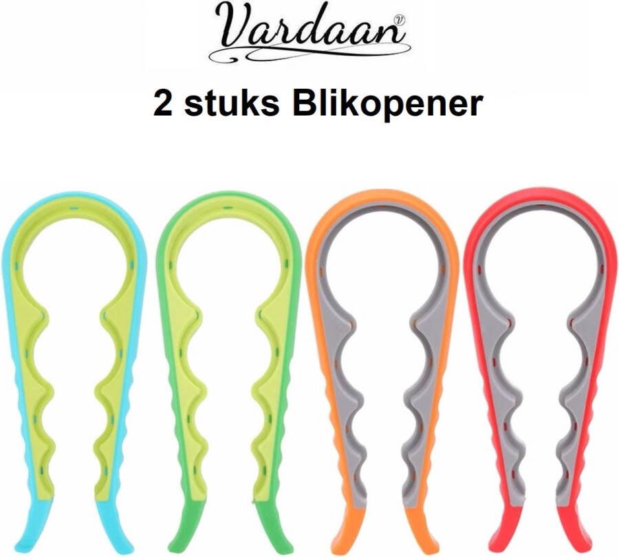 Vardaan Blikopener 2 stuks Professionele Dopopener Pottenopener Universeel & Effectief Multifunctionele Grip 4 in 1 Dekselopener Reuma Hulpmiddel Voor Zwakke Handen Geschenkidee