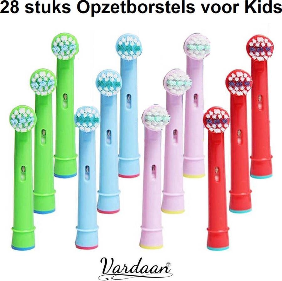 Vardaan EB-10A Opzetborstels Voor Kids 24 stuks Oral- B Opzetborstels Universeel Opzetkopjes Voor Elektrische Tandenborstels Zachte Borstelharen Professionele Opzetborstels Voor Melktanden 24x