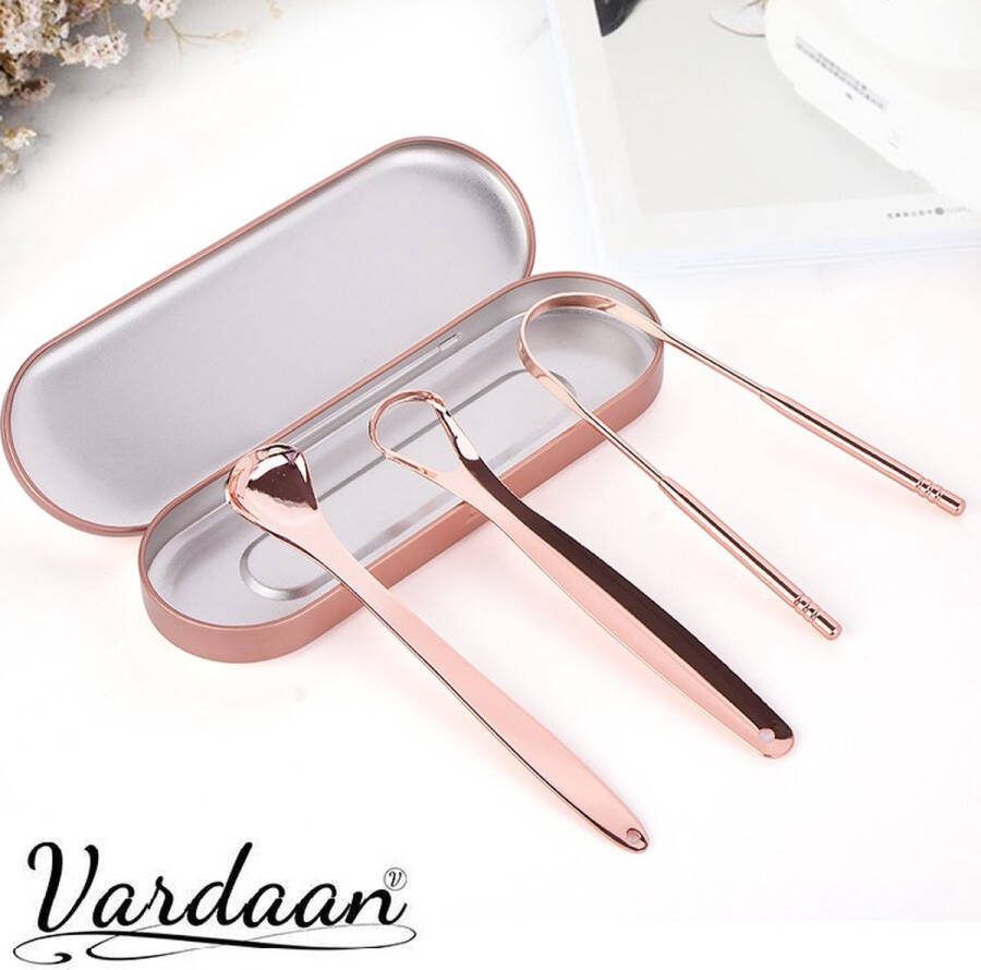 Vardaan RVS Tongschraper set voor Mondverzorging – – 4 in 1 set – Tongreiniger & Tongborstel – Duurzaam & Herbruikbaar – Tong hygiëne – Mondhygiëne Tongreiniger ✅ ✅ ✅
