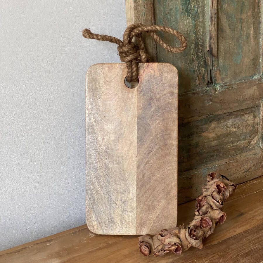 Varios Serveerplank Rope Mangohout 30x16cm