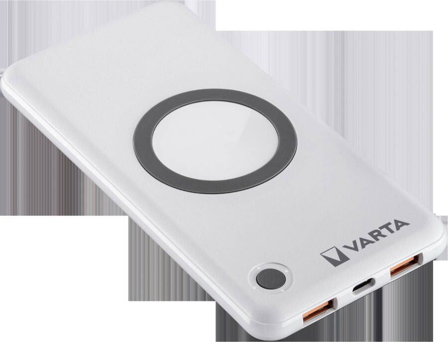 Varta Draadloze Powerbank 10000 pass-through opladen en USB-C PD-uitgang