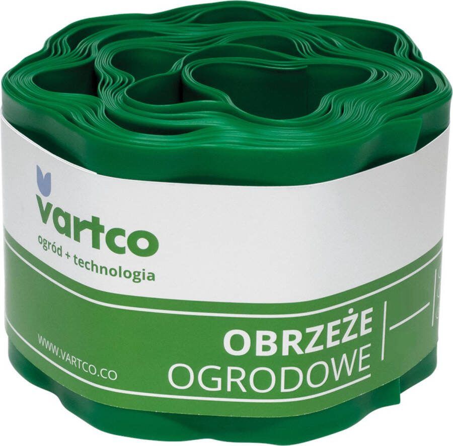 Vartco Gazon rand tuin hek golvende tuin Palissade wortel barrière Plastic 20cm x9m groen
