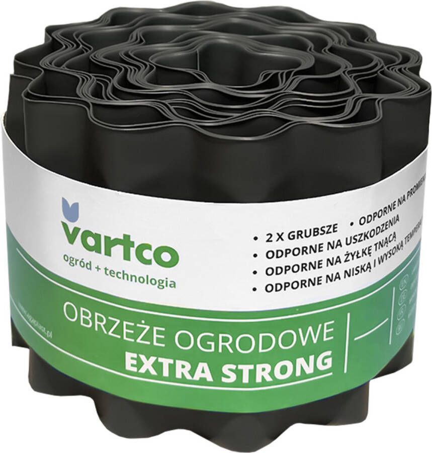 Vartco Graskant Extra Sterk tuinrand Palissades UV-bestendig (20cm x9m) Grijs