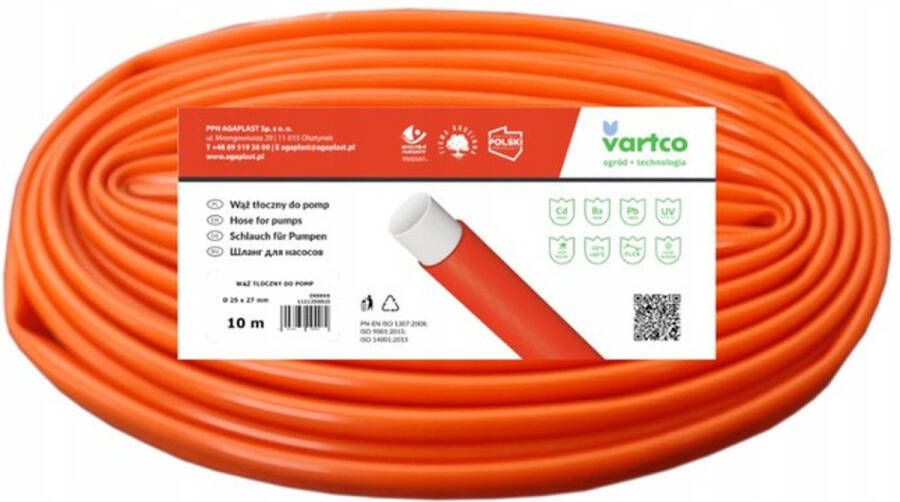 Vartco Platte tuinslang voor dompelpompen -1 tol Diameter 25mm 10m