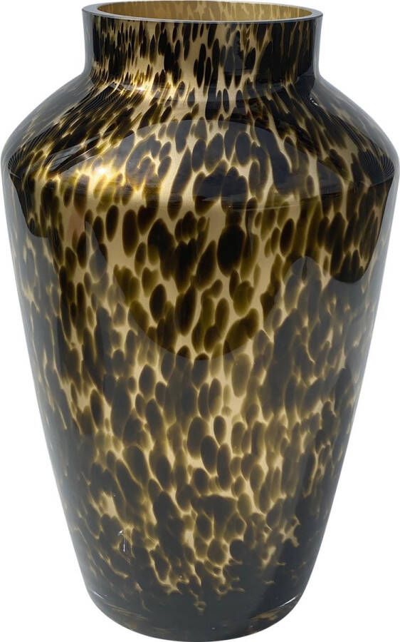 Vase The World Cheetah Vaas Panter Vaas Goud Glazen Vaas 35cm x Ø22 5cm