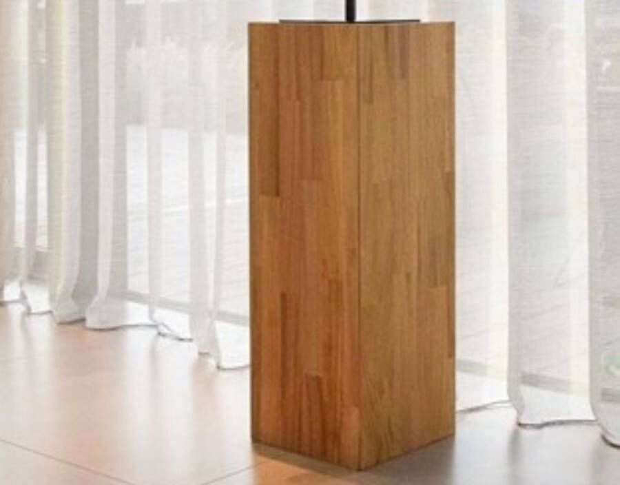 Vase The World Plantentafel Sokkel Zuil Pilaar Plantenbak Naturel Wood L35 x B35 x H100cm