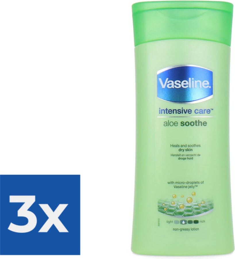 Vaseline Aloe Soothe 200 ml Bodylotion Voordeelverpakking 3 stuks