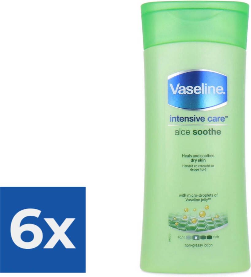 Vaseline Aloe Soothe 200 ml Bodylotion Voordeelverpakking 6 stuks