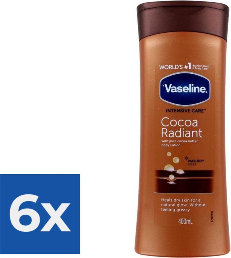 Vaseline Bodylotion Cocoa 400 ml Voordeelverpakking 6 stuks