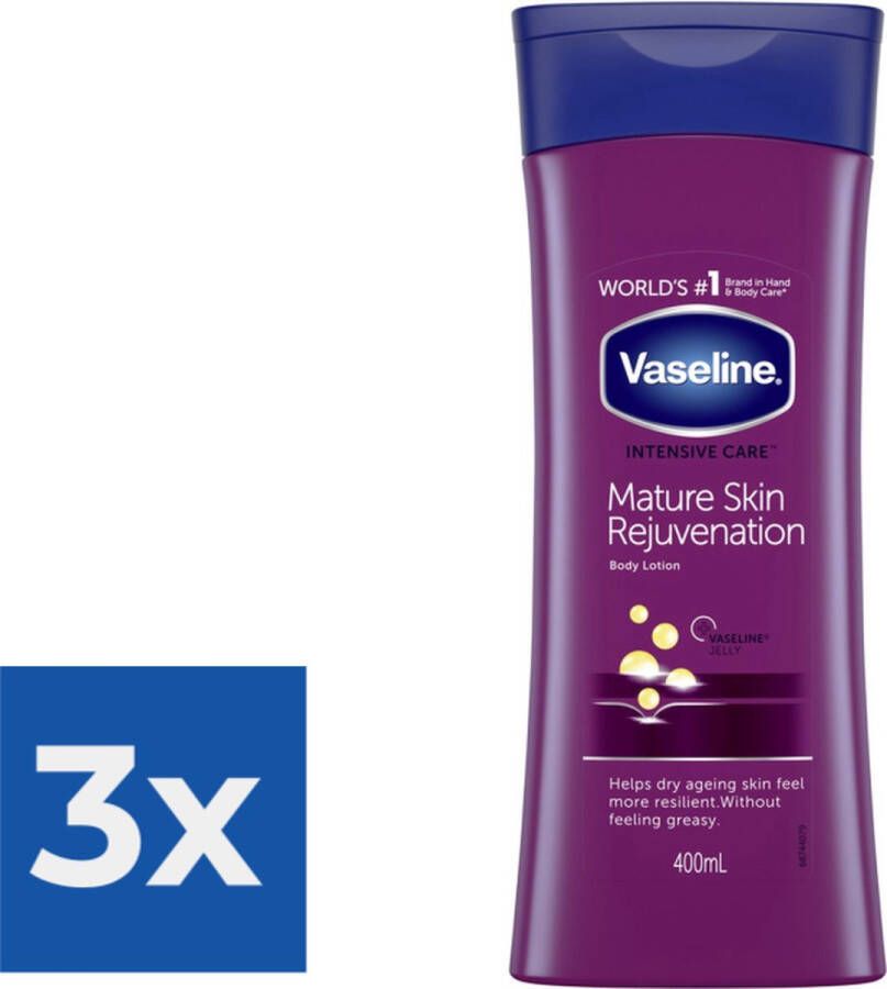 Vaseline Bodylotion  Mature Skin Rejuvenation 400 ml Voordeelverpakking 3 stuks