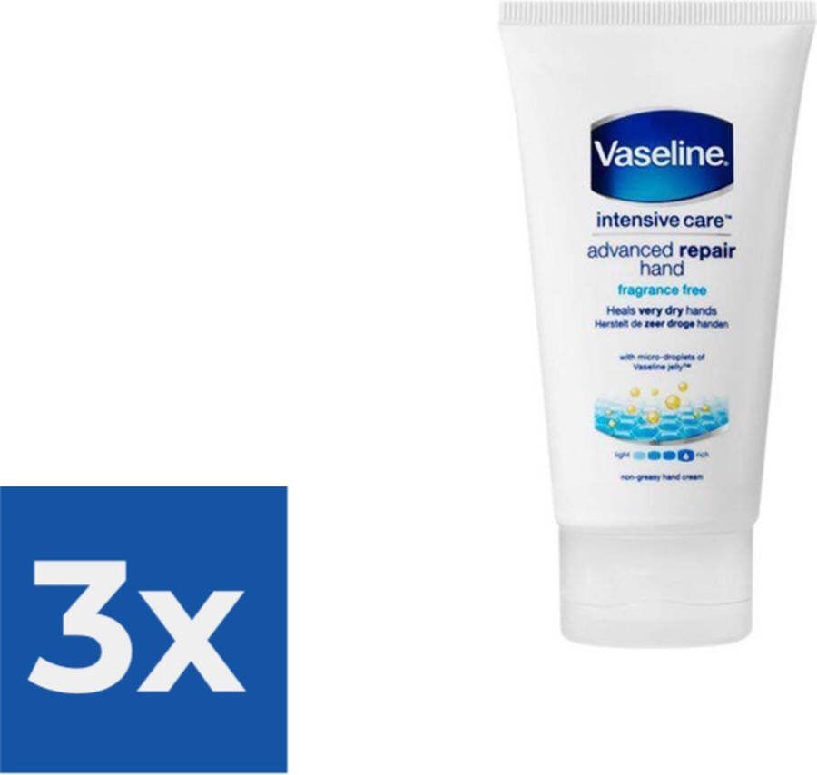 Vaseline Handcreme  Advanced Repair 75 ml Voordeelverpakking 3 stuks