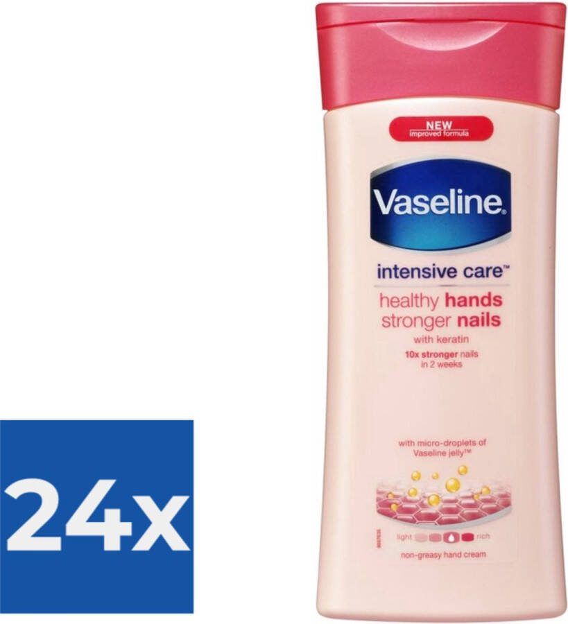 Vaseline Handcreme Healthy hands & stronger nails 200ml Voordeelverpakking 24 stuks