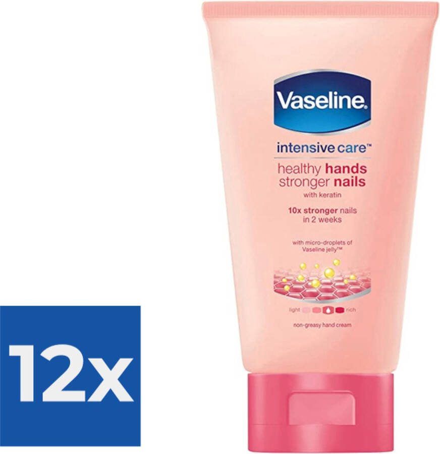 Vaseline Handcreme Healthy hands & stronger nails 75 ml Voordeelverpakking 12 stuks