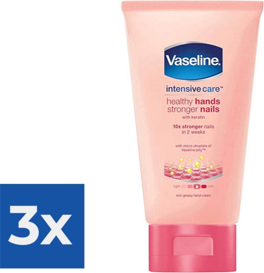 Vaseline Handcreme Healthy hands & stronger nails 75 ml Voordeelverpakking 3 stuks