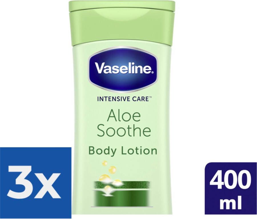 Vaseline Intensive Care Aloe Soothe Bodylotion 400 ml Voordeelverpakking 3 stuks