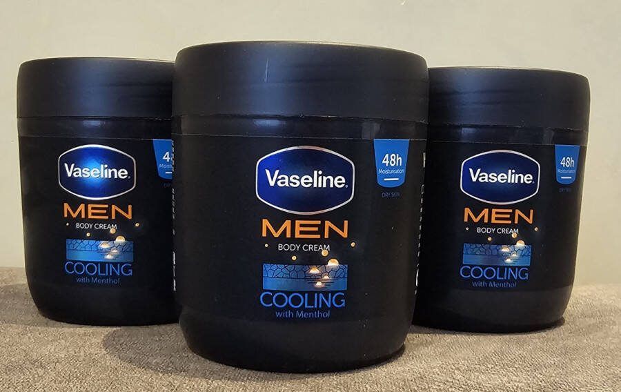 Vaseline Men Cooling Body Cream With Menthol 3x400 ml