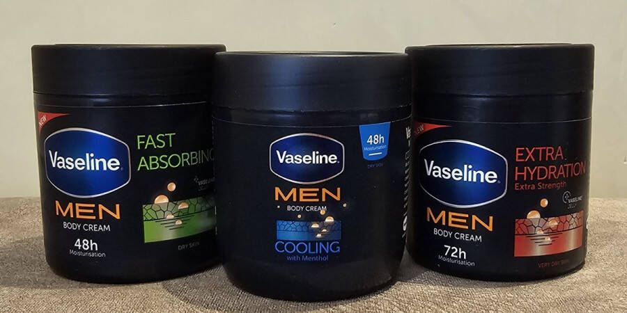 Vaseline MEN -Mix -FAST ABSORBING- COOLING- EXTRA HYDRATION Body Cream 3x400ml
