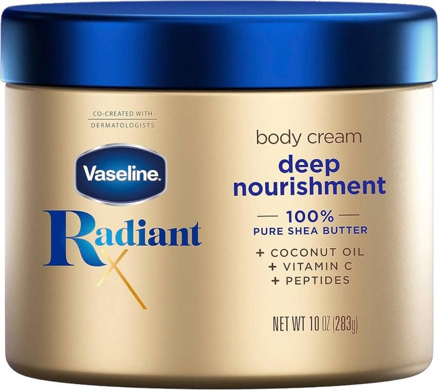 Vaseline Radiant X Deep Nourishment Body Cream 100% pure sheaboter kokosolie vitamine C