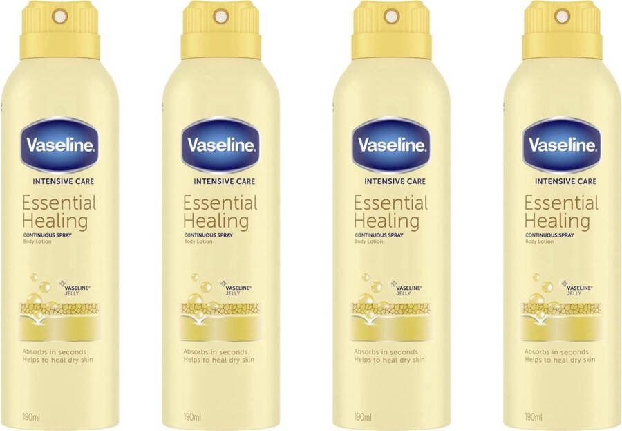 Vaseline Spray & Go Essential Healing Bodylotion 4 x 190 ml