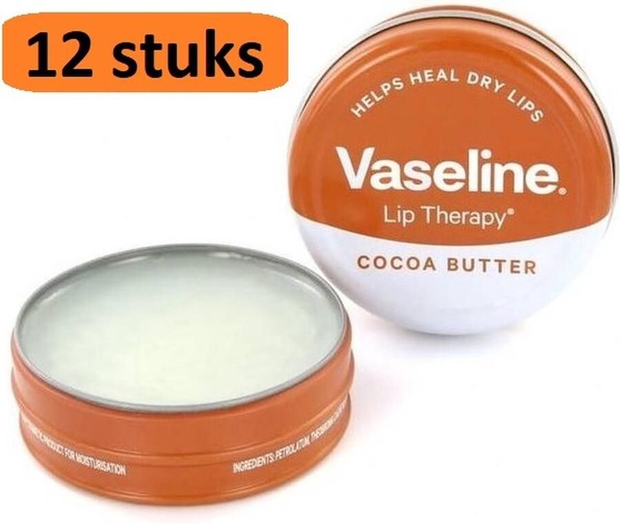 Vaseline Lip Therapy Cocoa Butter Lippenbalsem 12 x 20 gr