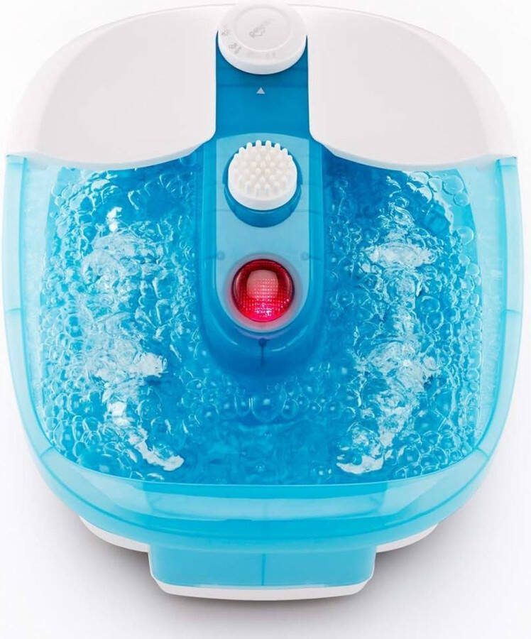 Vb Voetenbad Met Massage Voetmassage Apparaat tot 48° graden Elektrisch Voetbad met Afstandsbediening 3 Functies: Eelt verwijderaar – Vibratie – Bubbels – Inklapbaar 41 x 35 x 18 5 cm