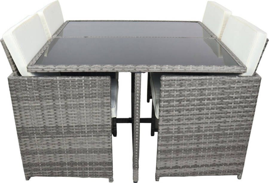 Vcm 5-tlg. Gartenmöbel Sitzgruppe Gartenmöbel Glas Tisch Stühle Rattan Raloso