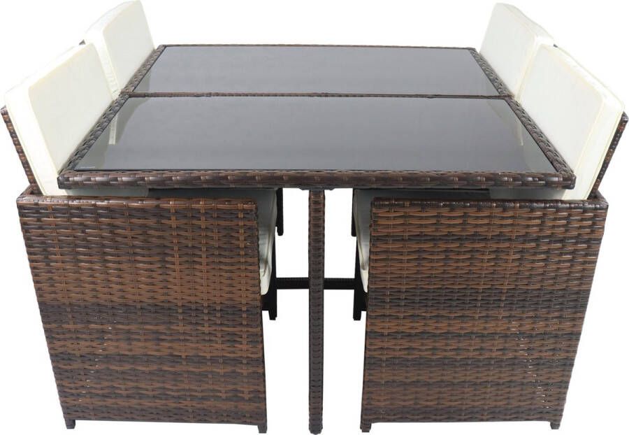 Vcm 5-tlg. Gartenmöbel Sitzgruppe Gartenmöbel Glas Tisch Stühle Rattan Raloso