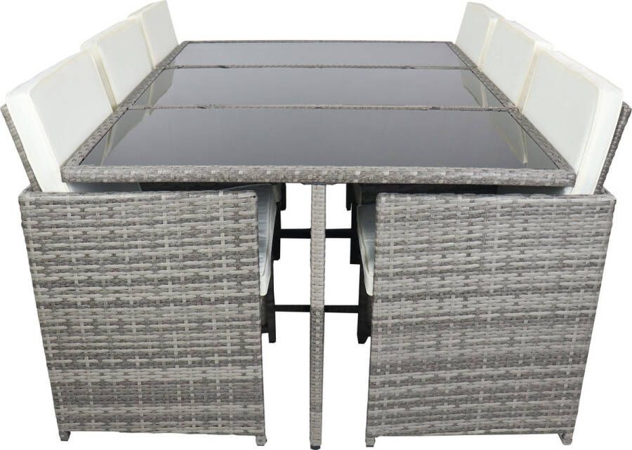 Vcm 7-tlg Gartenmöbel Sitzgruppe Gartenmöbel Glas Tisch Stühle Rattan Raloso