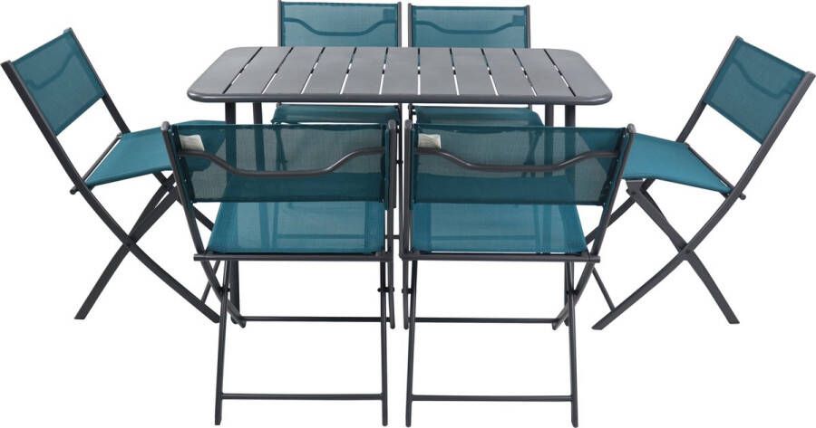 Vcm 7-tlg. Set Bistroset Esstisch Gartenset Balkonset Stuh klappbar Tisch Garten Camping Sumila