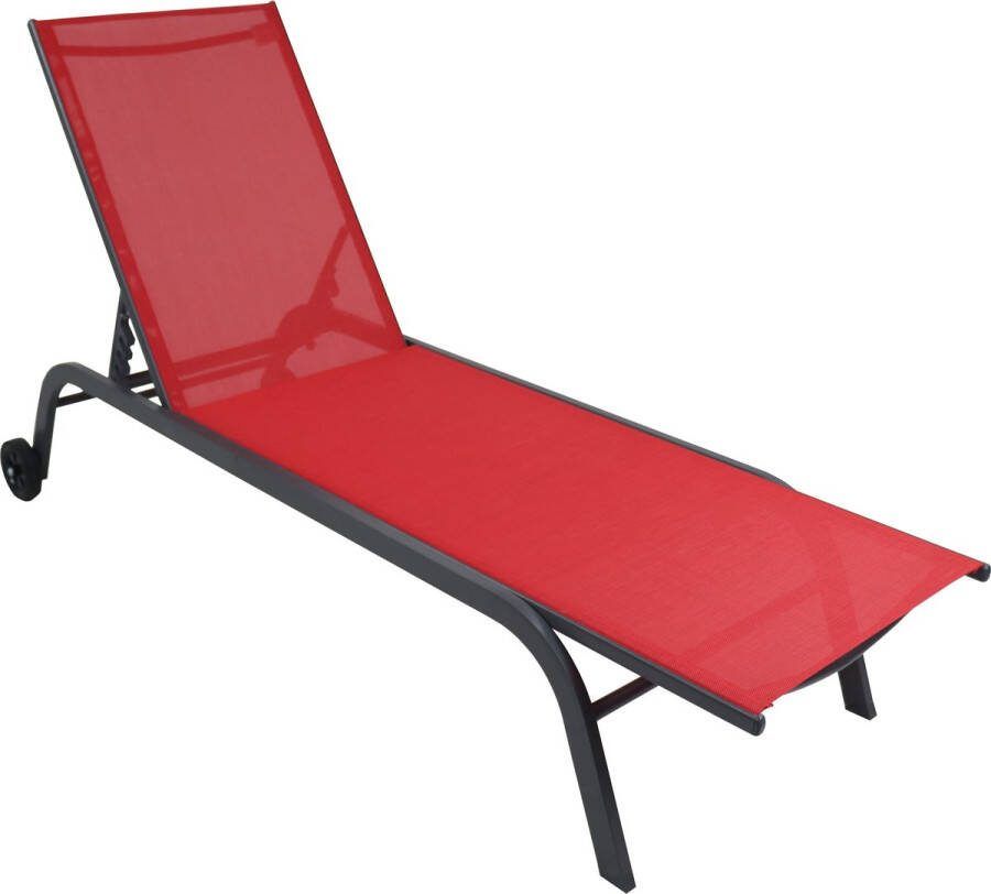 Vcm Gartenliege Sonnenliege rollbar Liegestuhl Rückenlehne verstellbar Rollen Strandliege Dach 192x58 Sonlas