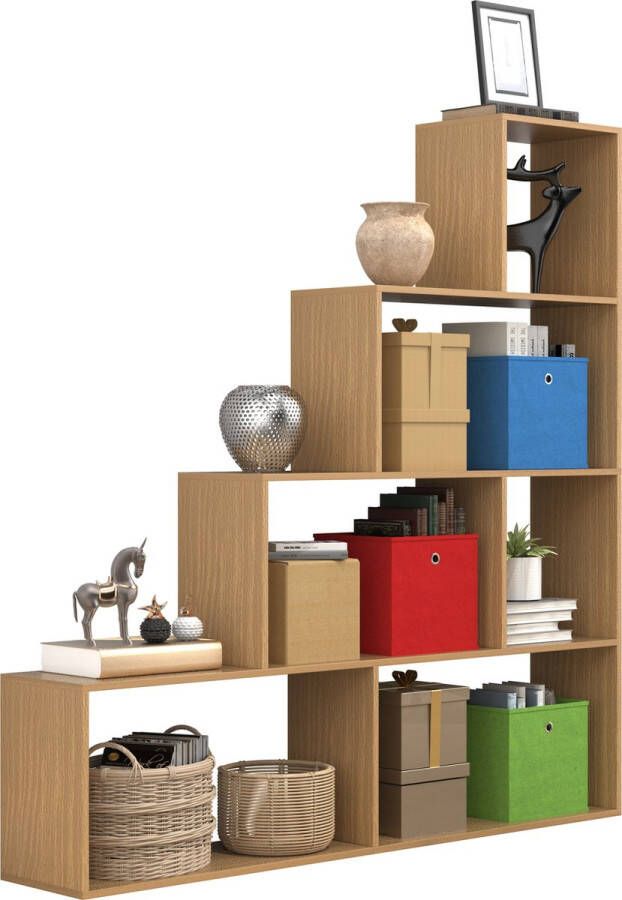 Vcm Holz Stand Treppenregal Stufenregal Standregal Raumteiler Bücherregal Dubila L