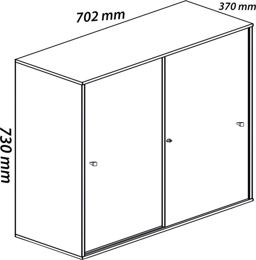 Vcm Houten kantoorkast Dossierkast Kantoormeubilair Kabinet Lona 2-voudige schuifdeuren Houten kantoorkast Dossierkast Kantoormeubilair Kabinet Lona 2-voudige schuifdeuren