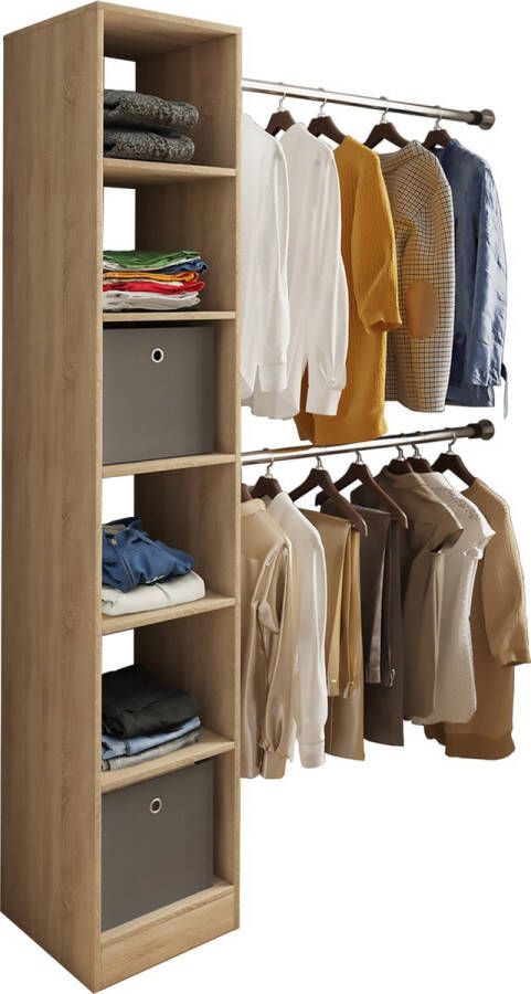 Vcm Houten open garderobe Inloop kledingrek Schuine plank Dacho lll Houten open garderobe Inloop kledingrek Schuine plank Dacho lll