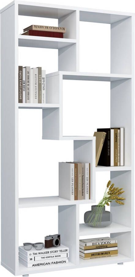Vcm Houten vloer staande boekenkast media plank opslag kamerverdeler Deco plank Lanisa M