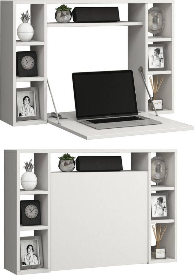 Vcm Wandbureau wandtafel laptop notebook opklapbaar ruimtebesparend