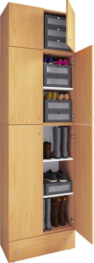 Vcm XXL Houten Schoenenkast Garderobe Schoenen Hal Kast Lona 5f Een Lade XXL Houten Schoenenkast Garderobe Schoenen Hal Kast Lona 5f Een Lade