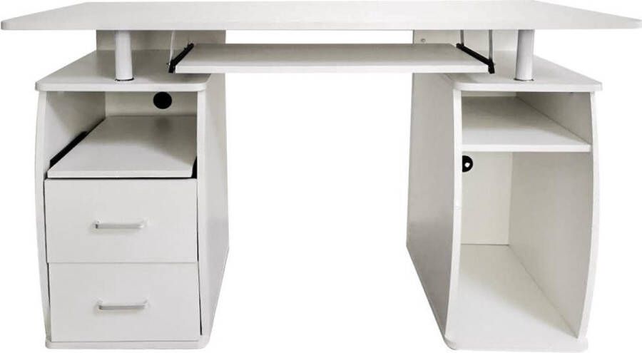 VDD Bureau computertafel computerbureau veel opbergruimte 120 cm breed wit