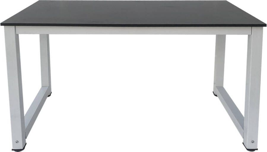 VDD Bureau keukentafel 120 cm x 60 cm wit met zwart tafelblad