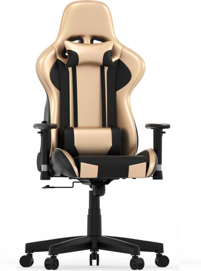 VDD Gaming Gamestoel Goldgamer deluxe bureaustoel gaming stoel zwart goud