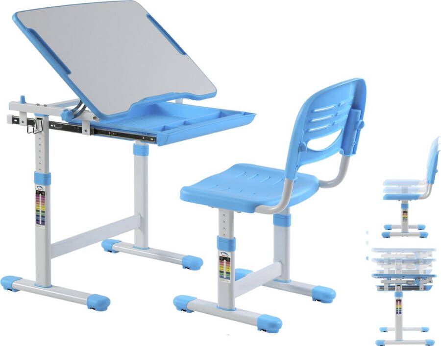 VDD Gaming Kinderbureau met bureaustoel ergonomisch in hoogte verstelbaar tekentafel schooltafel
