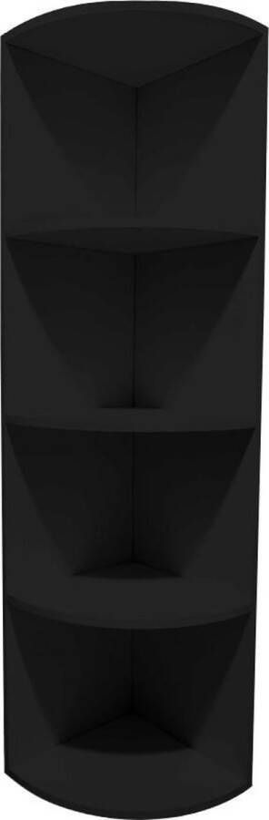 VDD Hoekkast vakkenkast hoekmeubel 130 cm hoog zwart