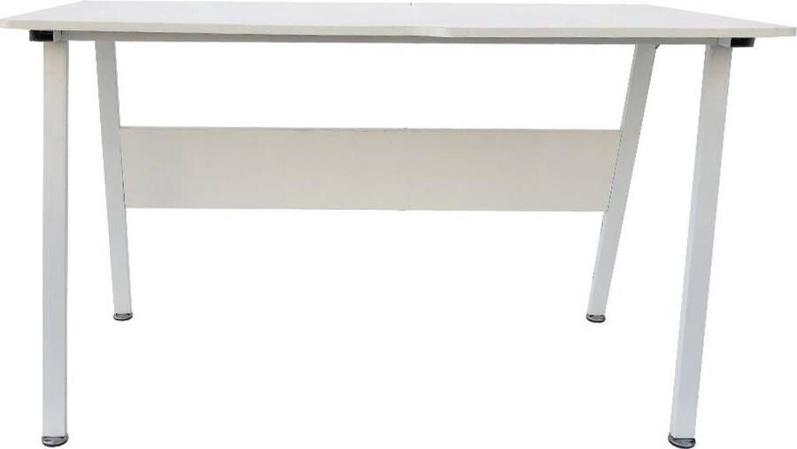 VDD Industrial Vintage Design Computertafel bureau Stoer industrieel modern 130 cm breed wit frame wit tafelblad