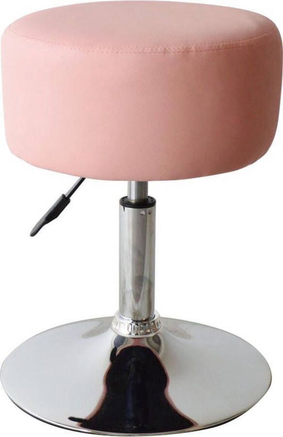 VDD Krukje retro vintage industrieel kaptafel kruk stoel hoogte verstelbaar tot 65 cm roze