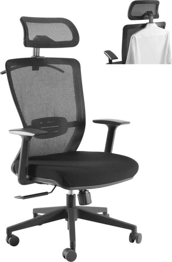 VDD Office Bureaustoel comfort kantoorstoel ergonomisch verstelbaar mesh stof zwart